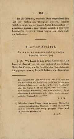 Vierter Artikel. Lava unzusammenhängenden Bruchstücken.