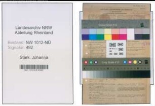 Entnazifizierung Johanna Stark , geb. 29.05.1904 ()