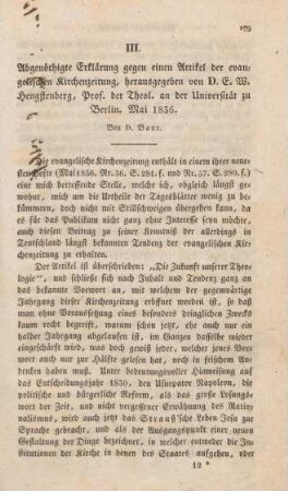 179-232 Abgenöthigte Erklärung gegen einen Artikel der evangelischen Kirchenzeitung
