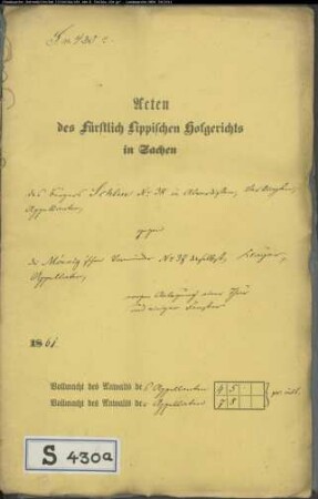 Schlue Nr. 38 zu Alverdissen gegen Mönnigsche Vormunde in Erder (?, Alverdissen ?) - Anlegung einer Tür und einiger Fenster