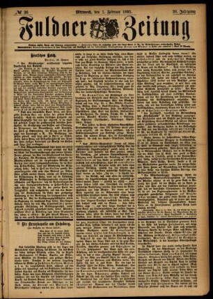 Ausgabe vom Mittwoch, den 01. Februar 1893.