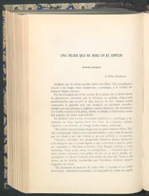 Una mujer que se mire en el espejo : Cuento antiguo