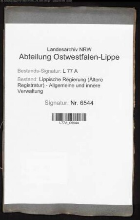 Anspruch des Königreiches Westphalen auf die Gefälle aufgehobener Klöster und geistlichen Stiftungen im Fürstentum Lippe