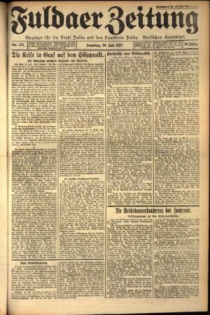 Ausgabe vom Samstag, den 30. Juli 1927.