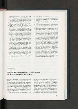 Aus der Vergangenheit kultureller Stätten am Düsternbrooker Weg in Kiel.