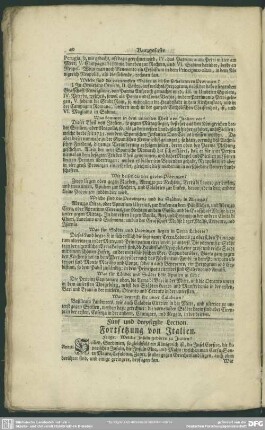 Fünf und dreysigste Lection. Fortsetzung von Italien