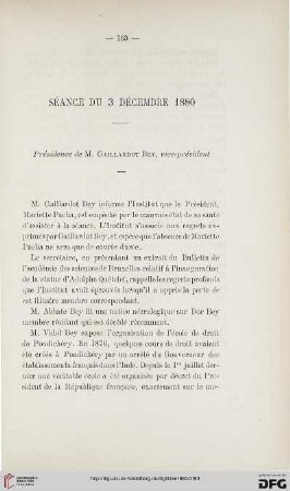 Séance du 3 décembre 1880