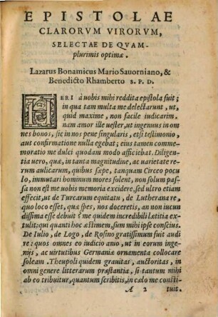 Epistolae clarorum virorum, selectae de quamplurimis optimae : ad incandam nostrorum temporum eloquentiam