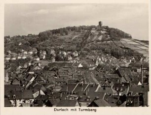 Postkartenalbum mit Motiven von Durlach. "Durlach mit Turmberg"