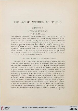 Chapter I: Literary evidence