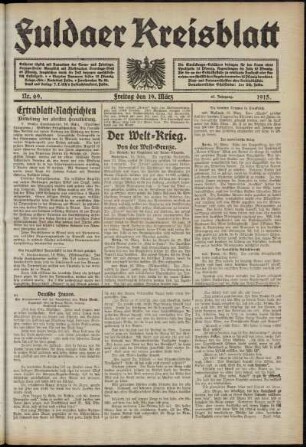 Ausgabe vom Freitag, den 19. März 1915.