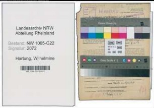 Entnazifizierung Wilhelmine Hartung , geb. 19.05.1894 (Bierhaendler)