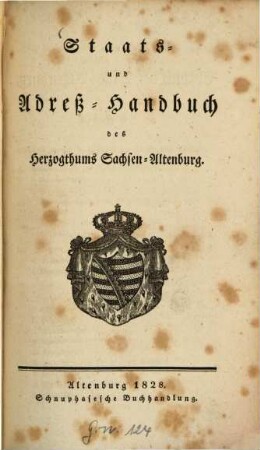 Staats- und Adreß-Handbuch des Herzogthums Sachsen-Altenburg. 1828