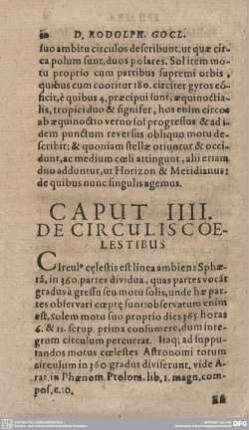 CAPUT IIII. DE CIRCULIS COELESTIBUS.