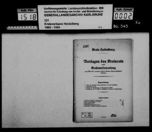 Vorlagen des Kreisrats an die Kreisversammlung 1931