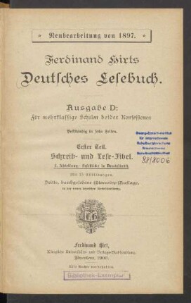 2. Abteilung: Ferdinand Hirts Deutsches Lesebuch : Vollständig in sechs Teilen