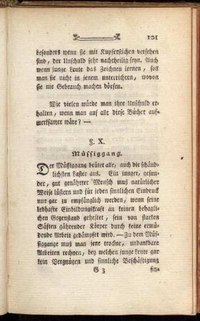 §. X. Müssiggang.