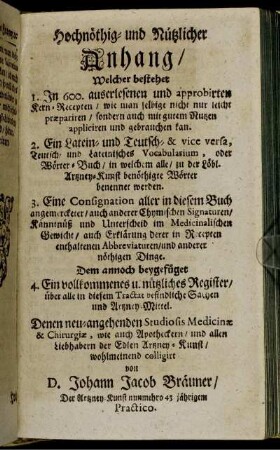 Hochnöthig- und Nützlicher Anhang/[...]