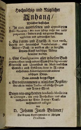 Hochnöthig- und Nützlicher Anhang/[...]