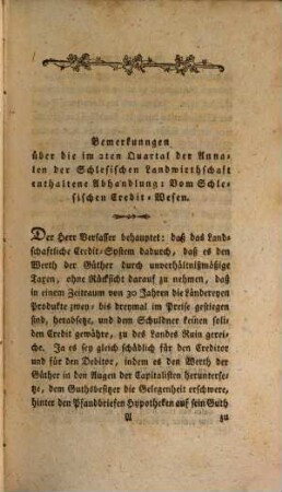 Annalen der schlesischen Landwirthschaft. 2, 2. 1805