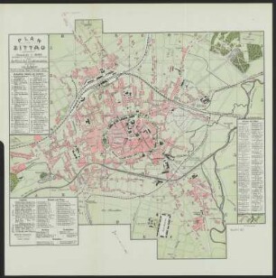 Plan und Umgebungskarte mit Einträgen zum Grundbesitz von Zittau , 1:10 000 u. 1:112 500, Lithographie, 1913 : 1. Plan von Zittau / nach Plänen des Stadtbauamtes. Bearb. von R. Müller. - Rev. 1907. - 1:10 000. - Zittau : Haupt u. Schwager, 1907. - 1 Kt. : Lithogr. ; 38 x 28 cm +++ 2. Karte des Grundbesitzes der Stadt Zittau / Gez. von R. Müller. - Gez. 1900, rev. 1907. - 1:112 500. - Zittau : Haupt u. Schwager, 1907. - 1 Kt. : dreifarb. Lithogr. ; 36 x 33 cm