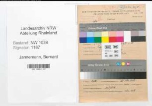 Entnazifizierung Bernard Jannemann , geb. 21.11.1890 (Polizist)