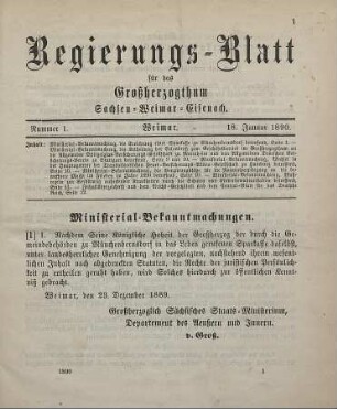 1. Ministerial-Bekanntmachung, die Errichtung einer Sparkasse zu Münchenbernsdorf betreffend