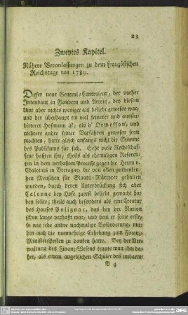 Zweytes Kapitel. Nähere Veranlassungen zu dem französischen Reichstage von 1789