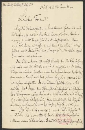 Brief an Franz Wüllner : 22.01.1886