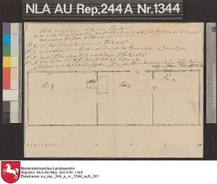 Grundriß eines geplanten Laboratoriums in AURICH Handzeichnung von A. Fuchs Papier auf Leinen Format 36,2x27,5 M 1:540 (ca)
