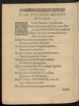 Joan. Jessenio Medico Doctori, Sponso.