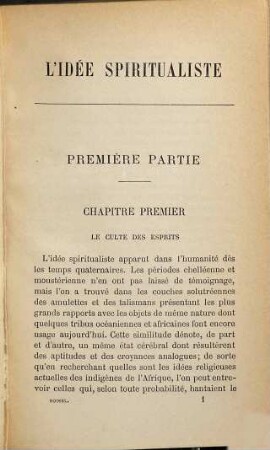 L'idée spiritualiste
