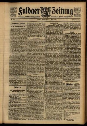 Zweite Ausgabe vom Mittwoch, den 08. Mai 1907.