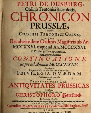 Chronicon Prussiae