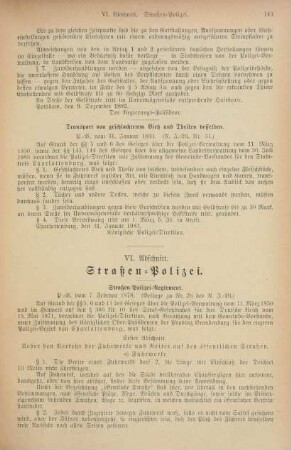 VI. Abschnitt. Straßen-Polizei