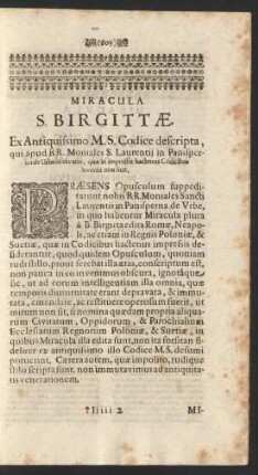 Miracula S. Birgittae.