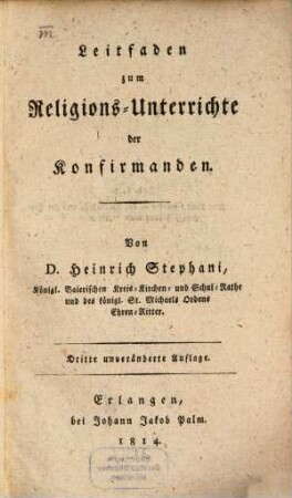 Leitfaden zum Religions-Unterricht der Confirmanden