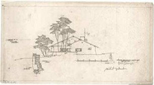 Gsaenger, Gustav; Unterwössen bei Murnau (Bayern); Landhausprojekte für Dr. Plischke - Lageplan, Ostseite (Ansicht)
