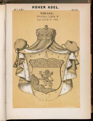 Taf. 163. Girard, Herzog v. Ligny. † Dipl. d. d. 21. VI. 1815.
