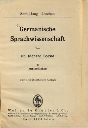 Germanische Sprachwissenschaft. 2, Formenlehre
