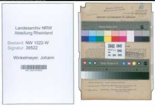 Entnazifizierung Johann Winkelmeyer , geb. 13.05.1900 (Bahnbeamter)