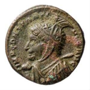 Münze, Follis, Aes 4, 319 n. Chr.