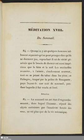 Méditation XVIII. Du Sommeil