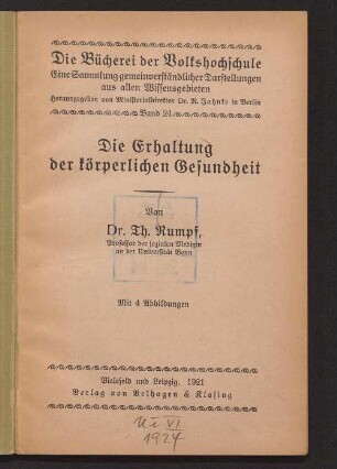 Die Erhaltung der körperlichen Gesundheit