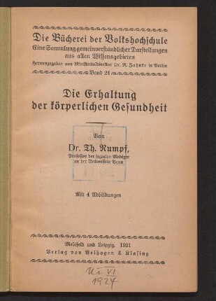 Die Erhaltung der körperlichen Gesundheit