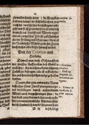 Von der Curation und Heylung.