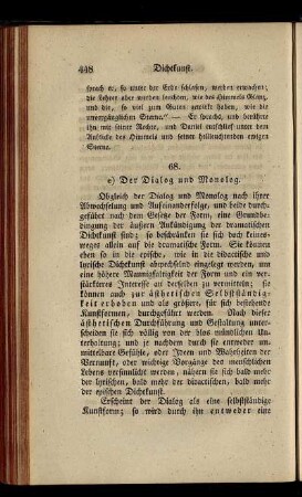 e) Der Dialog und Monolog.