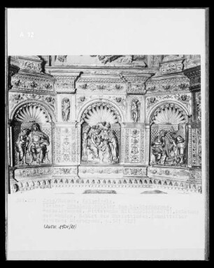 Altar des Heiligen Hieronymus, Detail Sockelgeschoss: Geburt Christi und Anbetung der Könige