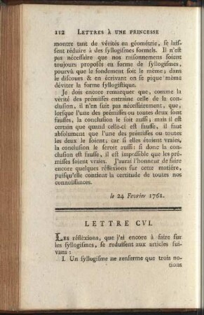 Lettre CVI-CX
