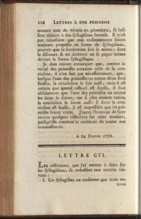 Lettre CVI-CX